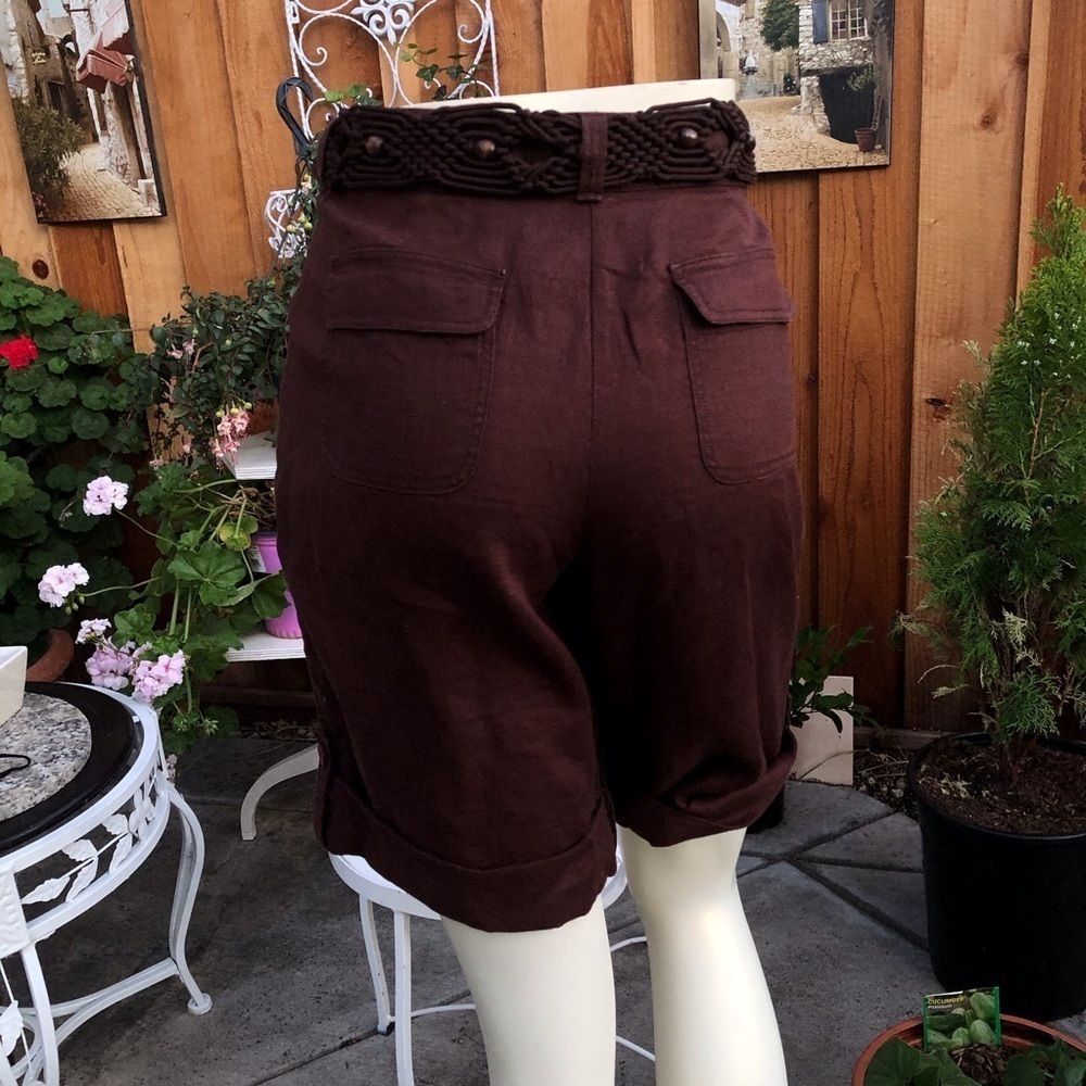 Linen Bermuda shorts with Crochet belt - Picture 4 of 12